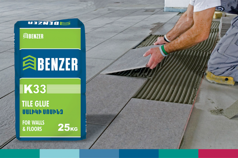 benzer սալիկի սոսինձ benzer плиточный клей benzer tile adhesive